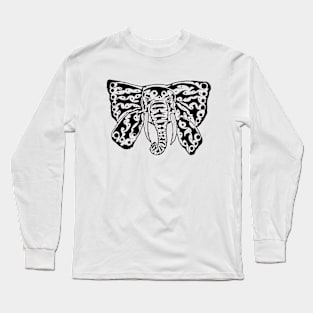 Elephant Butterfly Tattoo Long Sleeve T-Shirt